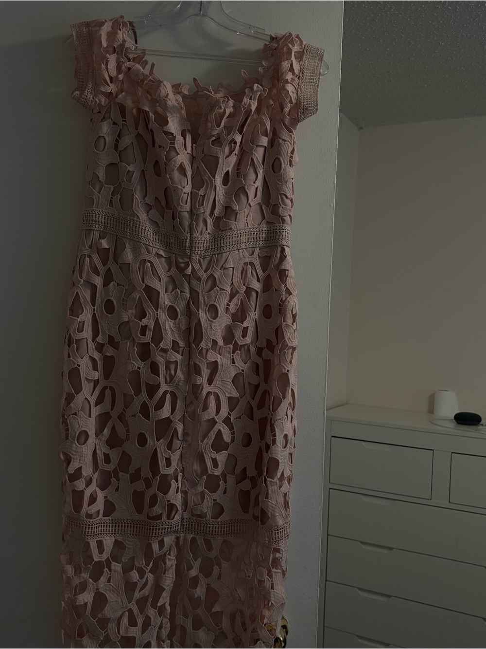 Chi Chi London Blush Pink Lace Midi Dress